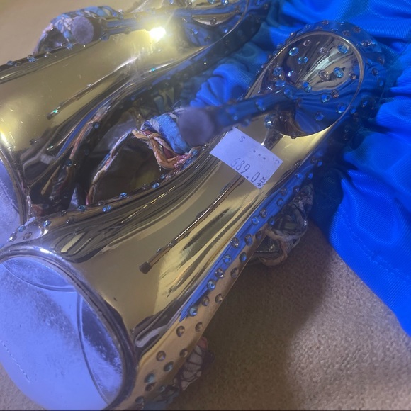 HEELS BY FRANCESCO SACCO SWAROVSKI GOLD/ MULTI COLOR MULE ‘s sz 7 - worn once✨ - Picture 12 of 14